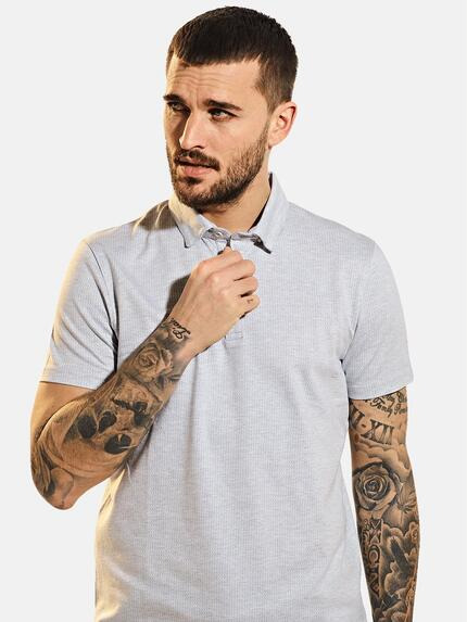 emilio adani Herren Poloshirt mit Jacquard-Struktur Grau 31707 emilio adani Herren Poloshirt mit Jacquard-Struktur Grau 31707