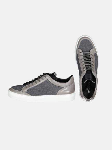 engbers Herren Sneaker mit Materialmix Grau 32654