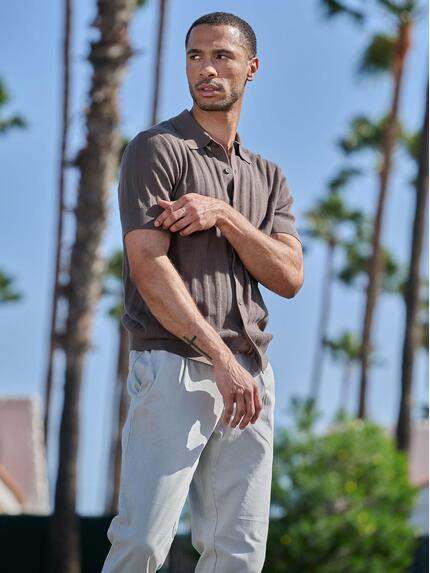 emilio adani  Strick Poloshirt Khaki