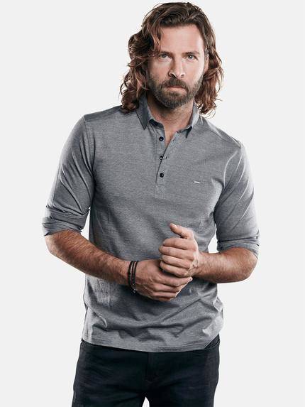 emilio adani Poloshirt mit griffiger Warenstruktur Kieselgrau