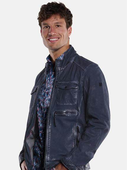 engbers Herren Lederjacke Saphirblau 33307