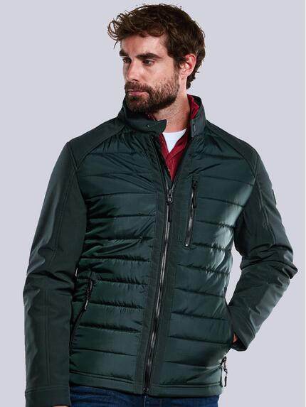 engbers Herren Steppjacke aus Materialmix Grün 33300 engbers Herren Steppjacke aus Materialmix Grün 33300
