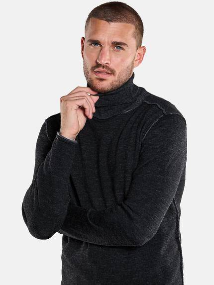 emilio adani Herren Pullover aus Merinowolle Schwarz 34046 emilio adani Herren Pullover aus Merinowolle Schwarz 34046