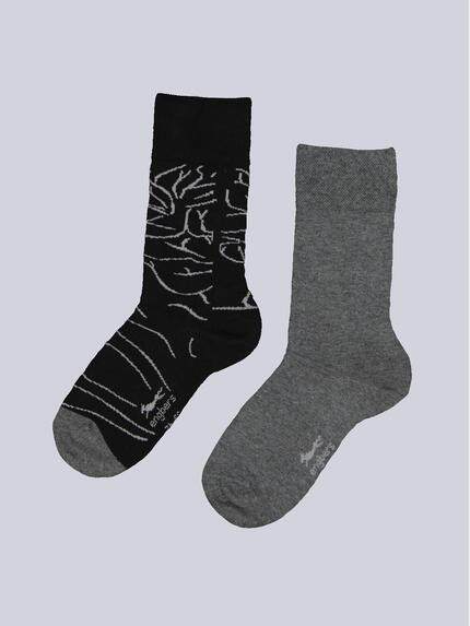 engbers Socke gemustert Schwarz