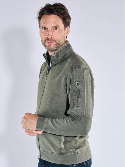 engbers Herren Sweatjacke strukturiert Oliv 39706 engbers Herren Sweatjacke strukturiert Oliv 39706