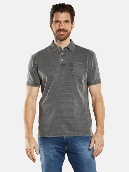 engbers Polo-Shirt gestreift Silbergrau