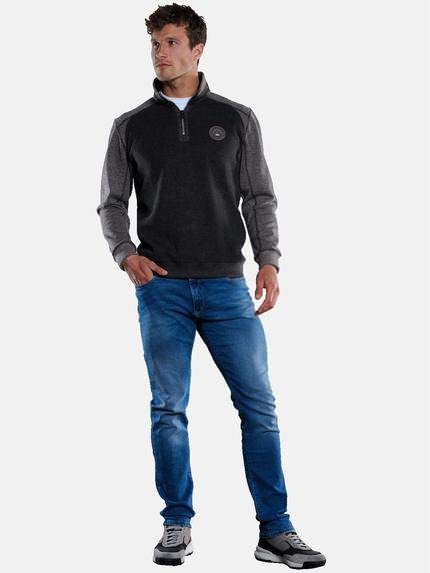 engbers Herren Sweatshirt mit Stehkragen Anthrazit 33829 engbers Herren Sweatshirt mit Stehkragen Anthrazit 33829