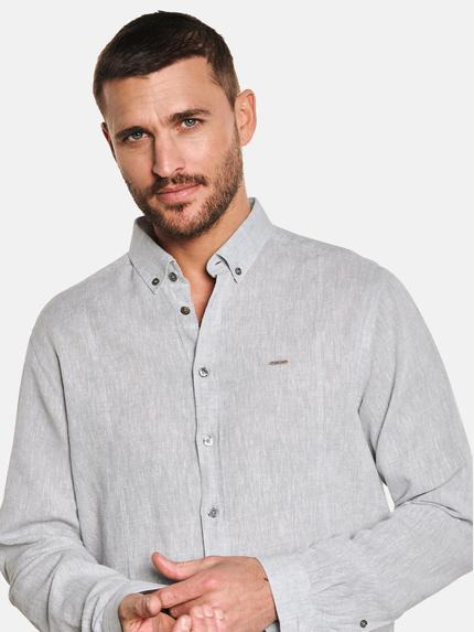 emilio adani Herren Langarm-Hemd aus Leinen Grau 33226 emilio adani Herren Langarm-Hemd aus Leinen Grau 33226