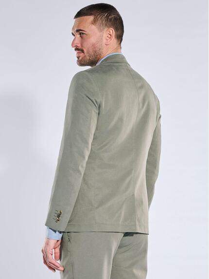 emilio adani Herren Anzug-Sakko aus Leinenmischqualität Khaki 40369