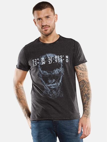 emilio adani T-Shirt mit Print Anthrazit