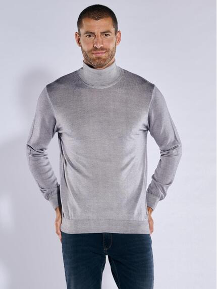 engbers Pullover mit Rollkragen Silbergrau