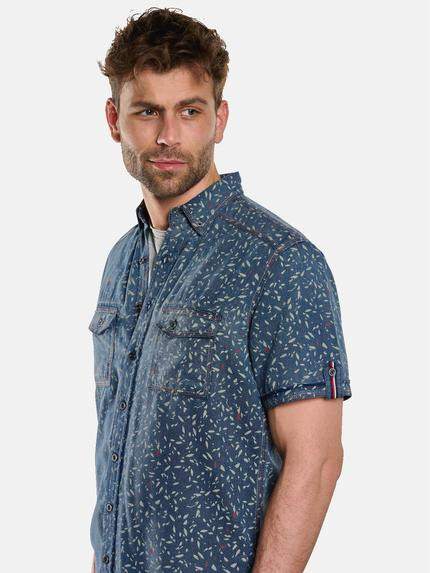 engbers Herren Kurzarm-Hemd gemustert Indigoblau 33043 engbers Herren Kurzarm-Hemd gemustert Indigoblau 33043