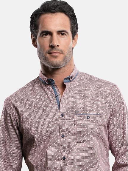 engbers Herren Hemd langarm Bordeaux 28901