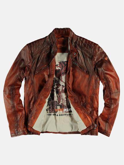 emilio adani Herren maskuline Lederjacke Orange 23570 emilio adani Herren maskuline Lederjacke Orange 23570