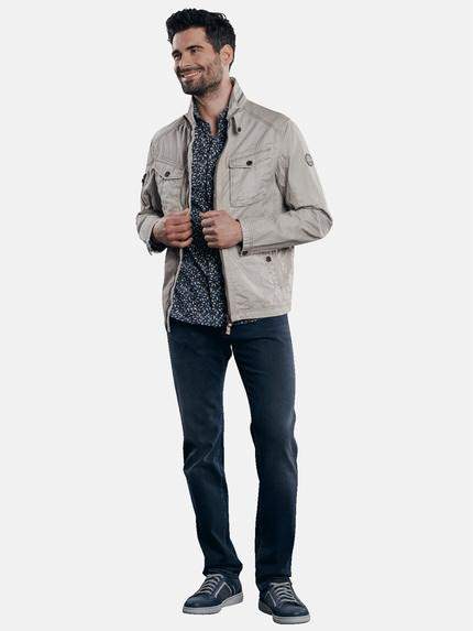 engbers Herren Sportive Baumwoll-Jacke Beige 30639