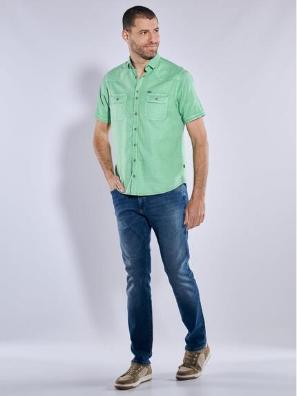 engbers Herren Kurzarm-Hemd uni Grün 36873 engbers Herren Kurzarm-Hemd uni Grün 36873