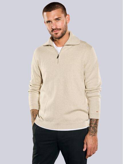 emilio adani Pullover mit Troyerkragen Sand