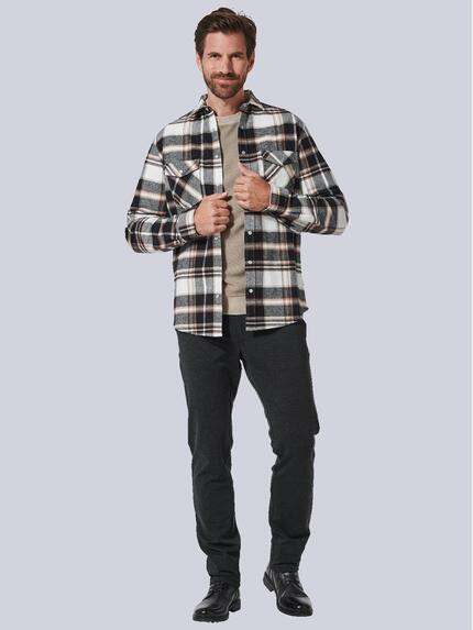 engbers Herren Langarm-Hemd kariert Schwarzbraun 35211