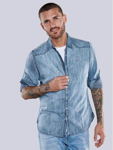 emilio adani Jeans-Hemd uni Hellblau