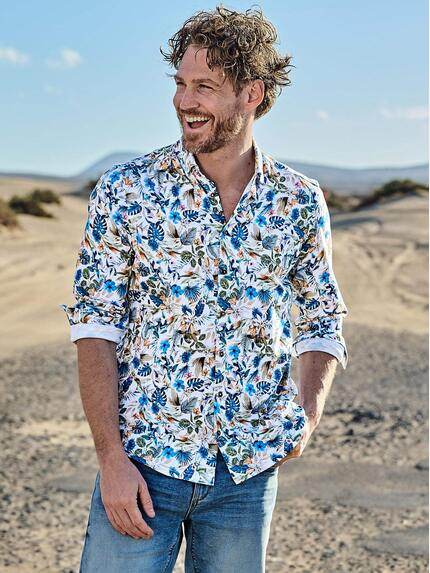 engbers Herren Langarm-Hemd gemustert Mehrfarbig 38985