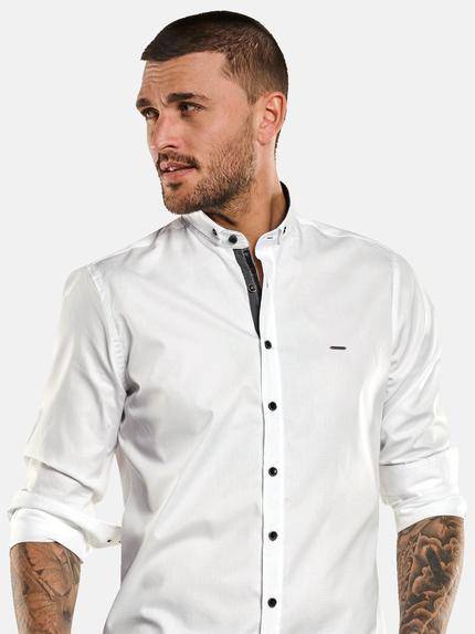 emilio adani Herren Langarm-Hemd uni Weiß 32873 emilio adani Herren Langarm-Hemd uni Weiß 32873