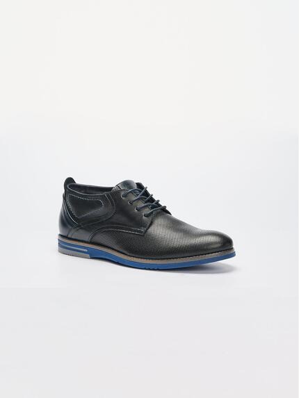 engbers Halbschuh aus Leder Saphirblau