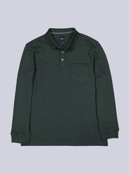 engbers Herren Langarm-Shirt mit Polokragen Petrolgruen 39537