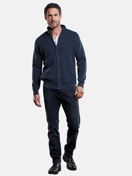 engbers Herren leicht moulinierte Strickjacke Blau 28921 engbers Herren leicht moulinierte Strickjacke Blau 28921