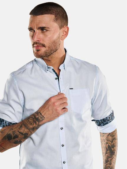 emilio adani Herren Langarm-Hemd uni Blau 32058 emilio adani Herren Langarm-Hemd uni Blau 32058