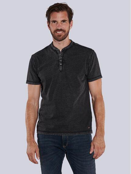 engbers Henley-Shirt uni Schwarz