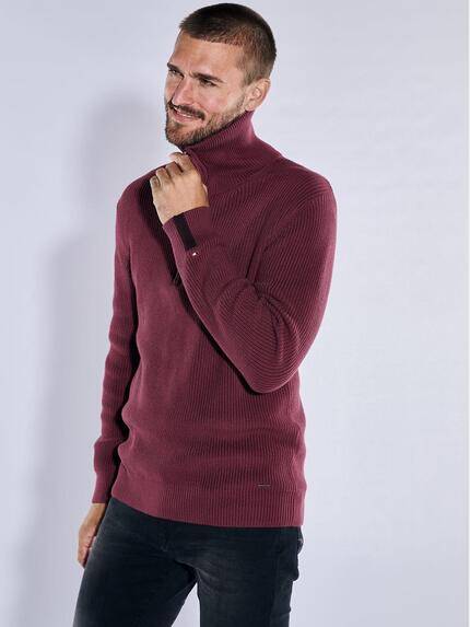 emilio adani Herren Pullover mit Troyerkragen Violett 37612