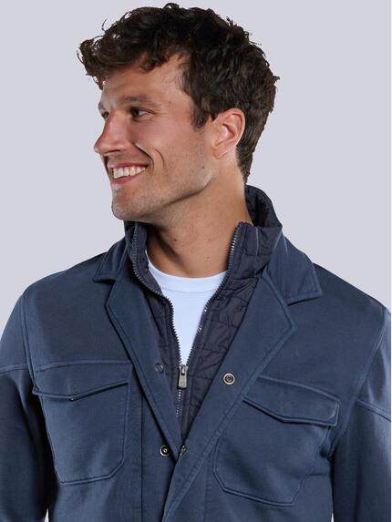 engbers Herren Sweatjacke mit Nylon-Einsatz Saphirblau 33397