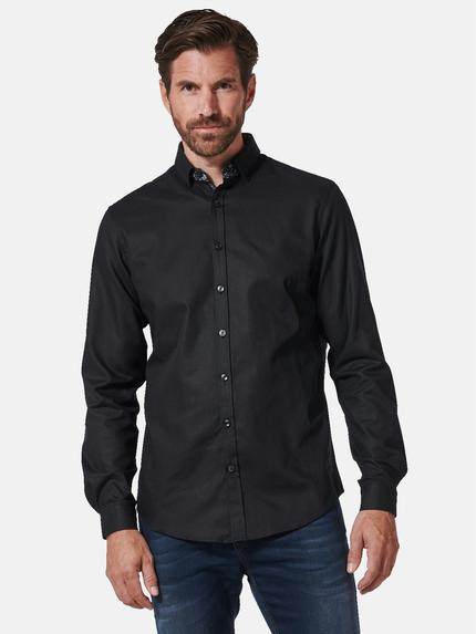 ENGBERS GERMANY Langarm-Hemd uni Schwarz