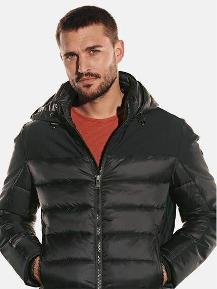 emilio adani Herren Jacke im Materialmix Schwarz 31889 emilio adani Herren Jacke im Materialmix Schwarz 31889