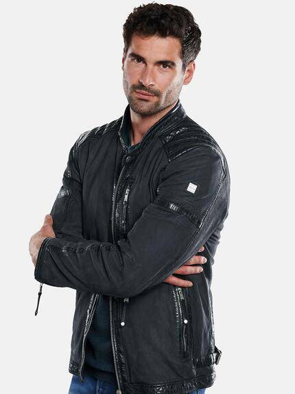 engbers Herren Lederjacke mit Hoodie-Inlet Blau 31862 engbers Herren Lederjacke mit Hoodie-Inlet Blau 31862