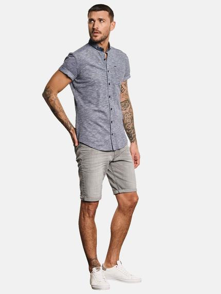 emilio adani Herren Hemd kurzarm in Flammgarn-Optik Blau 32646 emilio adani Herren Hemd kurzarm in Flammgarn-Optik Blau 32646
