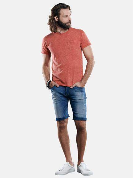 emilio adani Herren Rundhals T-Shirt mit dezentem Streifenmuster Rot 29680 emilio adani Herren Rundhals T-Shirt mit dezentem Streifenmuster Rot 29680