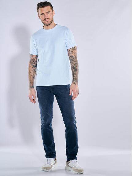 emilio adani Herren T-Shirt uni Blau 38628