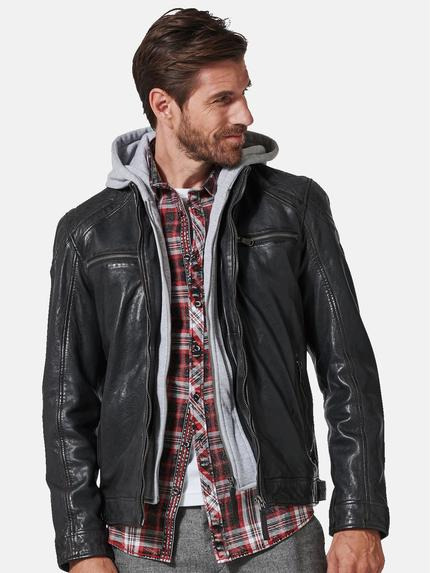 engbers Herren Lederjacke mit Kapuze Schwarz 35188 engbers Herren Lederjacke mit Kapuze Schwarz 35188