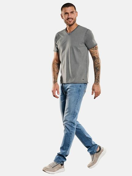 emilio adani Herren T-Shirt V-Neck Grau 33030 emilio adani Herren T-Shirt V-Neck Grau 33030