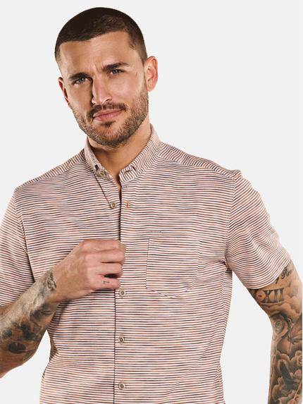 emilio adani Herren Kurzarm-Hemd gestreift Rot 33082 emilio adani Herren Kurzarm-Hemd gestreift Rot 33082