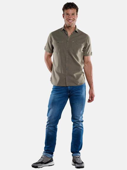 engbers Herren Kurzarm-Hemd uni Khaki 33438 engbers Herren Kurzarm-Hemd uni Khaki 33438