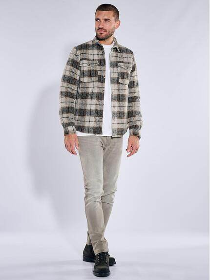 emilio adani Herren Overshirt mit Teddy-Fütterung Hellbraun 40899