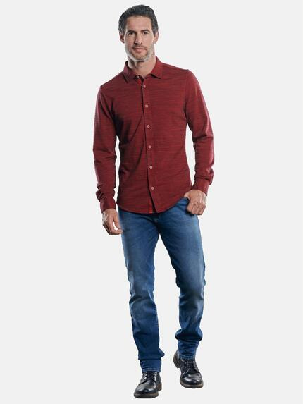 engbers Herren Poloshirt mit geflammter Optik Karminrot 30264 engbers Herren Poloshirt mit geflammter Optik Karminrot 30264