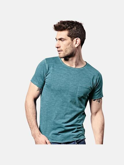 emilio adani Rundhals T-Shirt Petrolblau