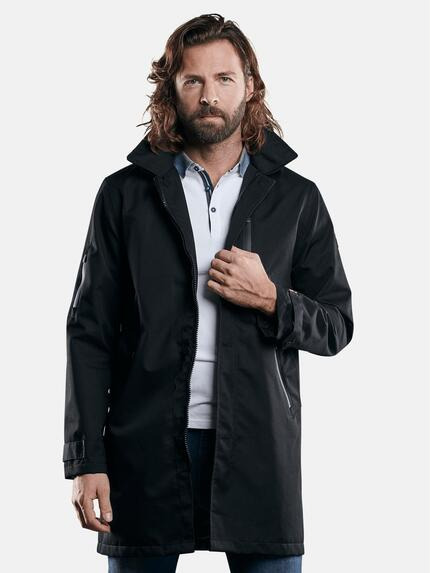 emilio adani wasserdichte lange Jacke Schwarz