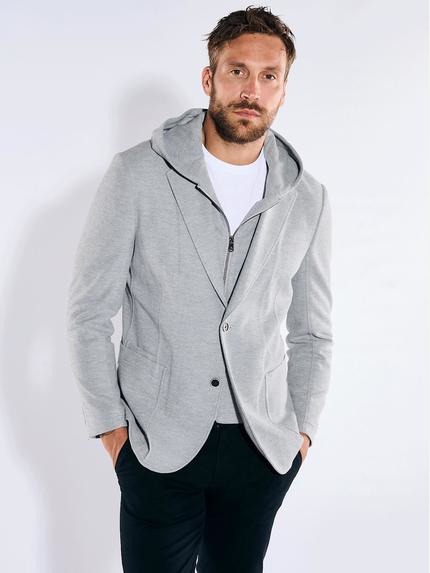 emilio adani Freizeit-Sakko slim fit Silbergrau