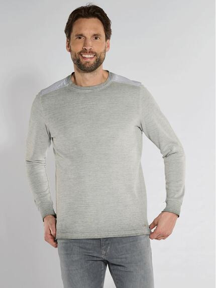 engbers Langarm-Shirt strukturiert Silbergrau