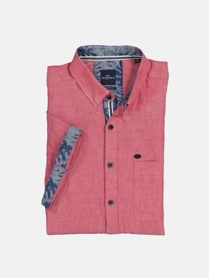 engbers Herren Kurzarm-Hemd aus Leinen Rot 36630 engbers Herren Kurzarm-Hemd aus Leinen Rot 36630