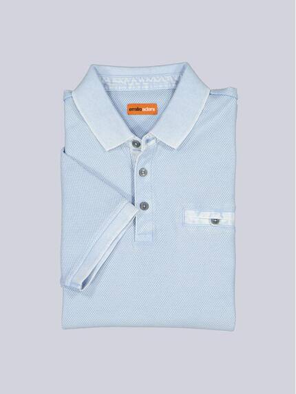 emilio adani Herren Polo-Shirt strukturiert Blau 38626 emilio adani Herren Polo-Shirt strukturiert Blau 38626